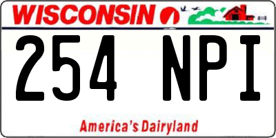 WI license plate 254NPI