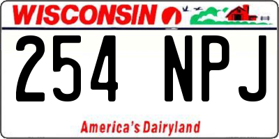 WI license plate 254NPJ