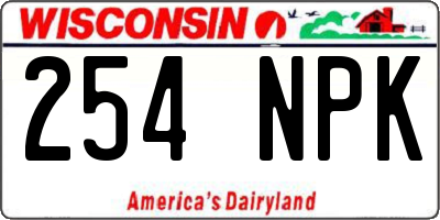 WI license plate 254NPK