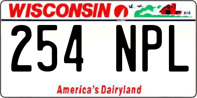 WI license plate 254NPL
