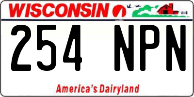 WI license plate 254NPN