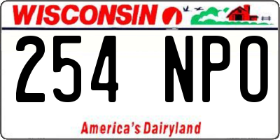WI license plate 254NPO