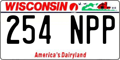 WI license plate 254NPP