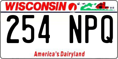 WI license plate 254NPQ