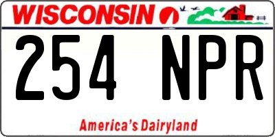 WI license plate 254NPR