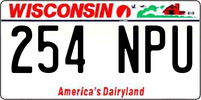 WI license plate 254NPU