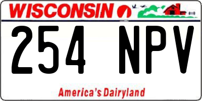 WI license plate 254NPV