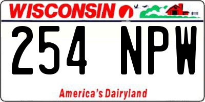 WI license plate 254NPW