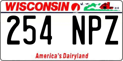 WI license plate 254NPZ