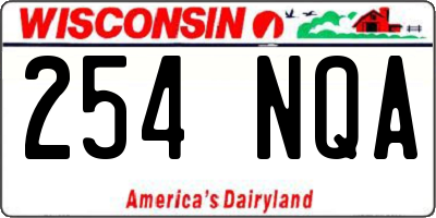 WI license plate 254NQA