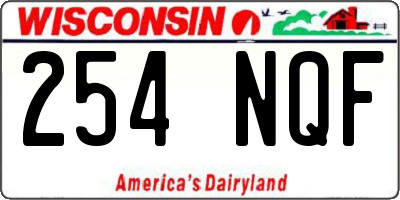 WI license plate 254NQF