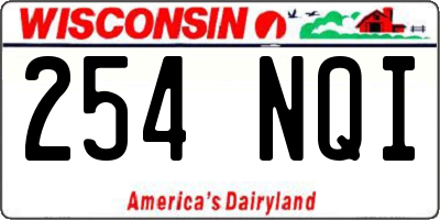 WI license plate 254NQI