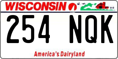 WI license plate 254NQK