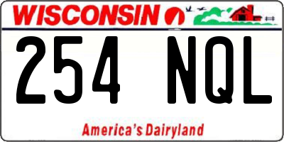 WI license plate 254NQL