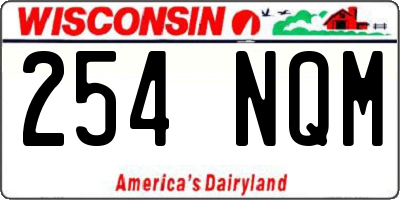 WI license plate 254NQM
