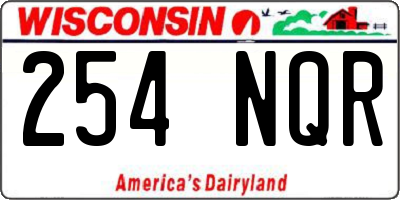 WI license plate 254NQR