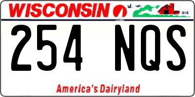 WI license plate 254NQS