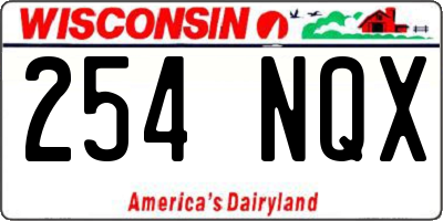 WI license plate 254NQX