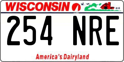 WI license plate 254NRE