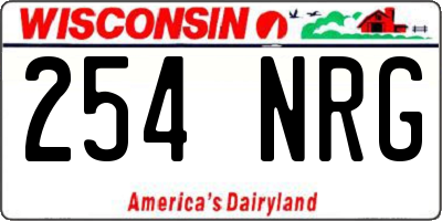 WI license plate 254NRG