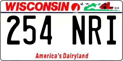 WI license plate 254NRI