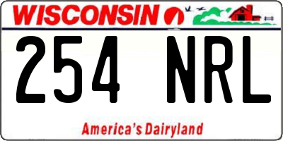 WI license plate 254NRL