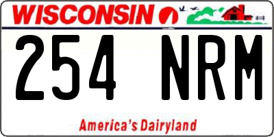 WI license plate 254NRM