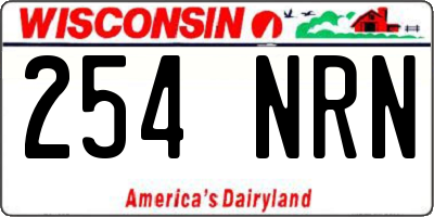 WI license plate 254NRN