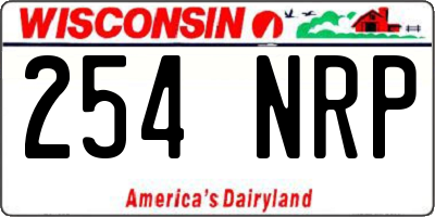 WI license plate 254NRP