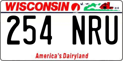 WI license plate 254NRU