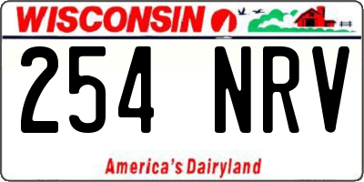WI license plate 254NRV