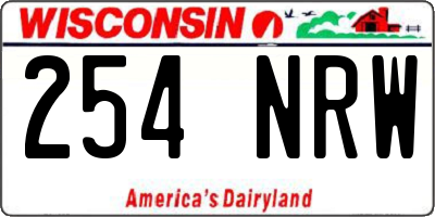 WI license plate 254NRW