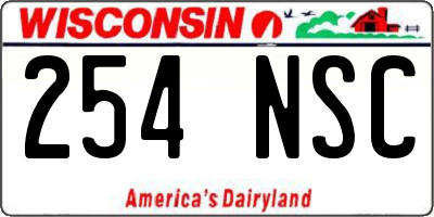WI license plate 254NSC