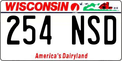 WI license plate 254NSD