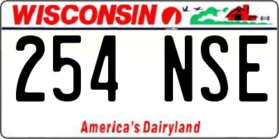 WI license plate 254NSE