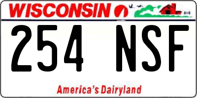 WI license plate 254NSF