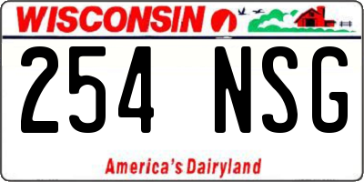 WI license plate 254NSG