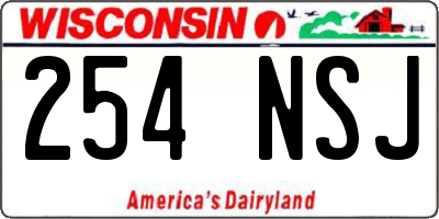 WI license plate 254NSJ