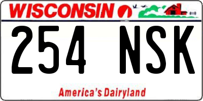 WI license plate 254NSK