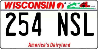 WI license plate 254NSL