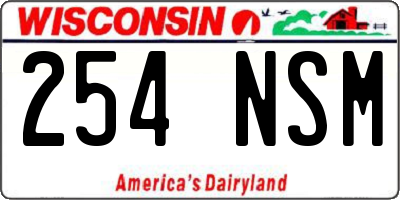 WI license plate 254NSM