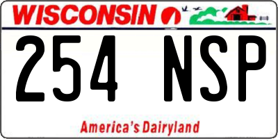 WI license plate 254NSP
