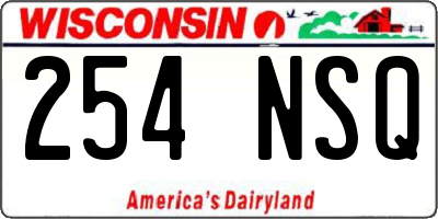 WI license plate 254NSQ