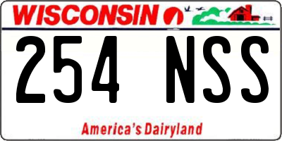 WI license plate 254NSS