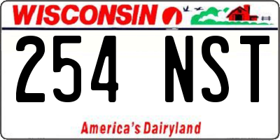 WI license plate 254NST