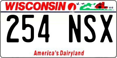 WI license plate 254NSX