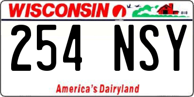 WI license plate 254NSY