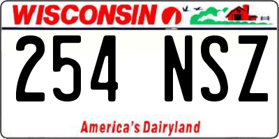 WI license plate 254NSZ