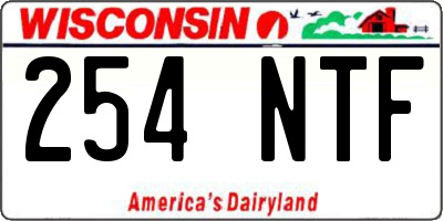 WI license plate 254NTF