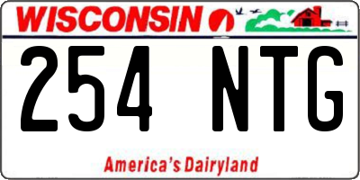 WI license plate 254NTG